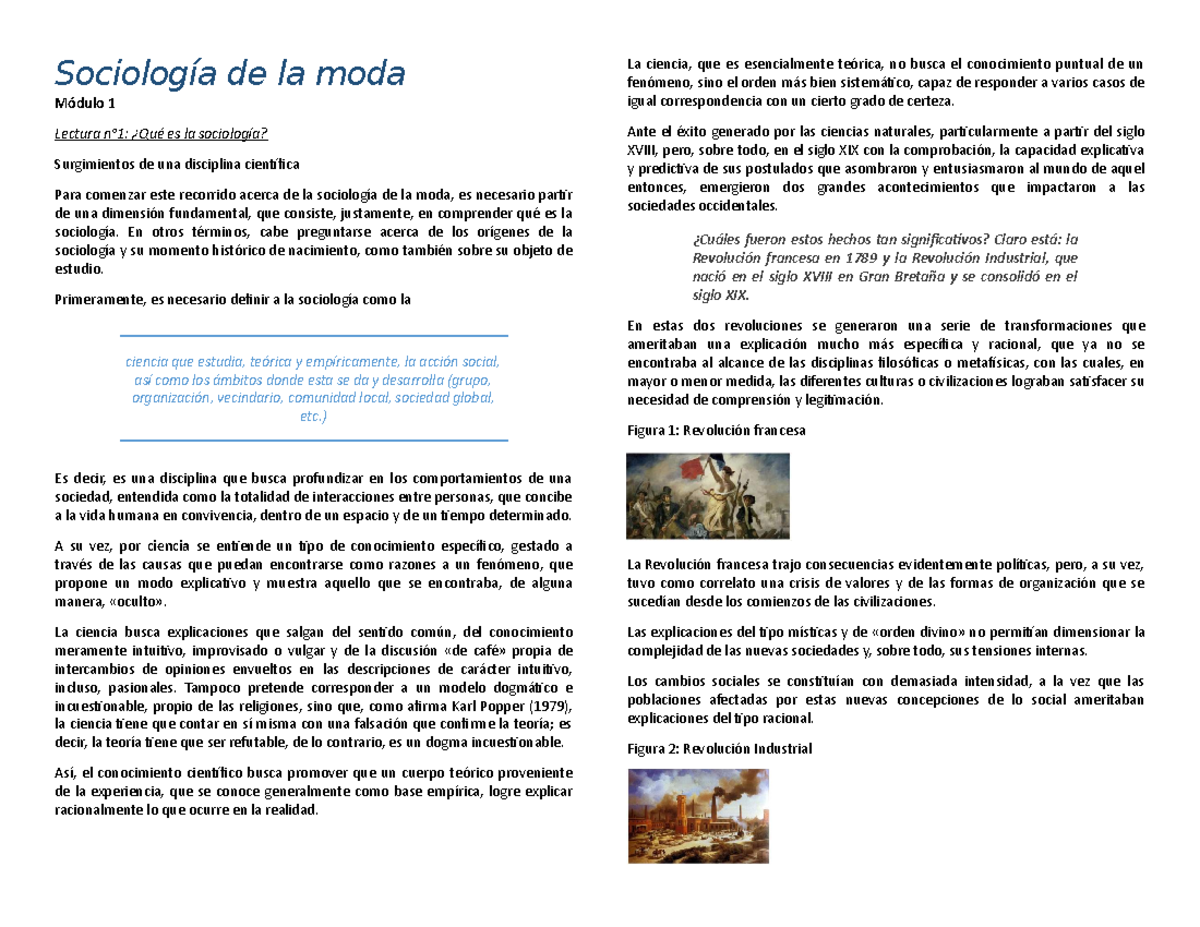 Sociologia de la moda - resumen del canva - Sociología de la moda