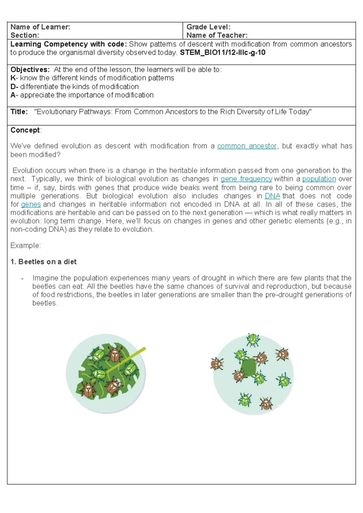 Worksheet G-10 - NOTES - Name of Learner: Section: Grade Level: Name of ...