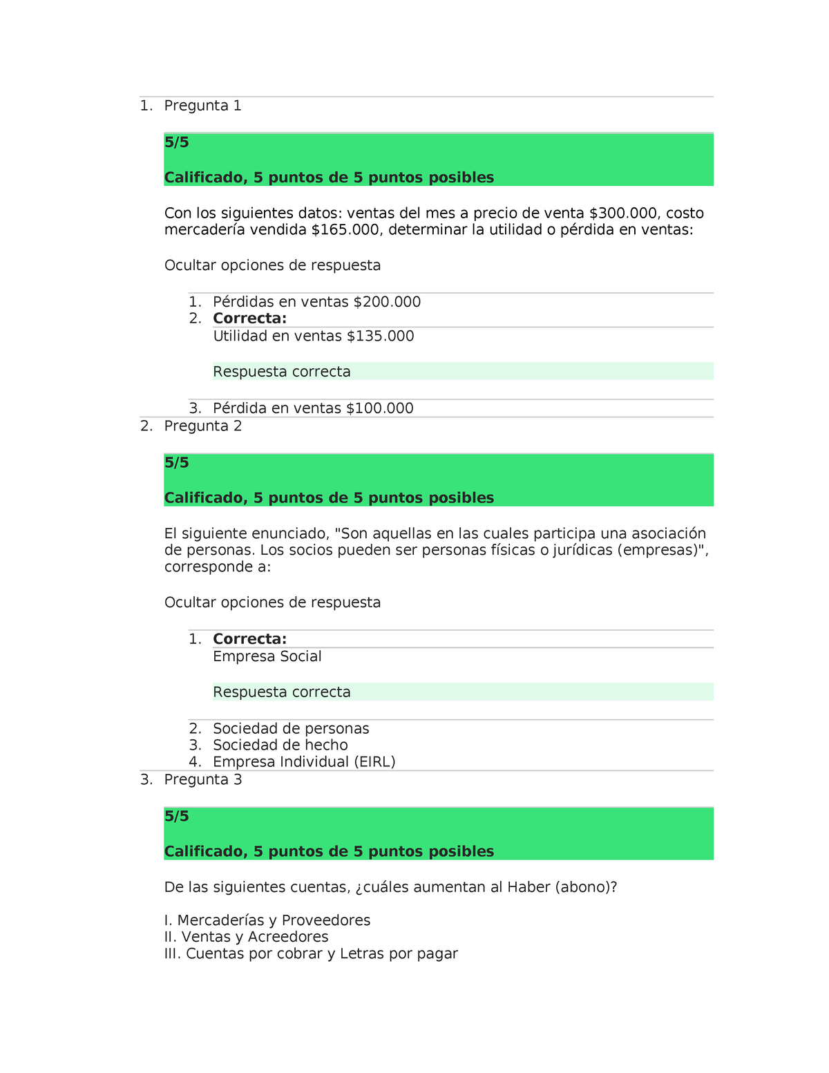 Prueba 1 Contabilidad - Pregunta 1 5/ Calificado, 5 Puntos De 5 Puntos ...