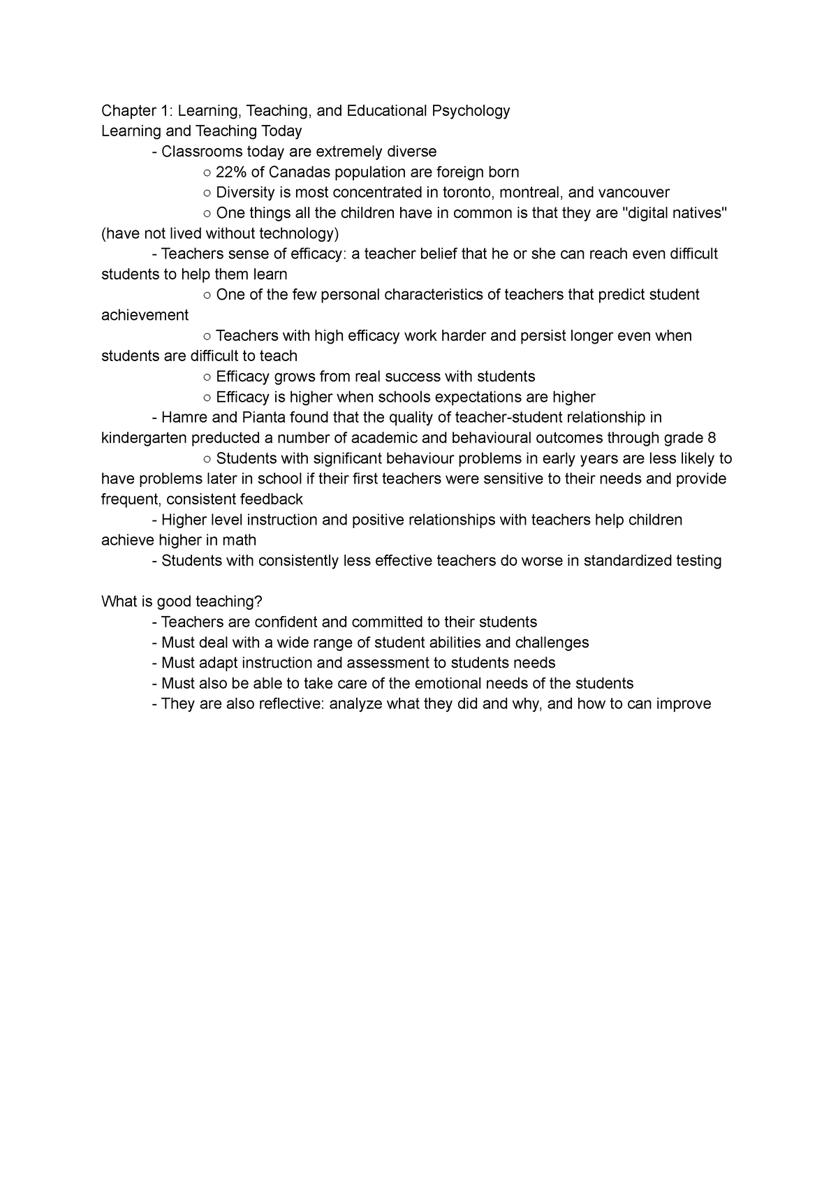 Chapter 1 Educational Psychology - Chapter 1: Learning, Teaching, and ...