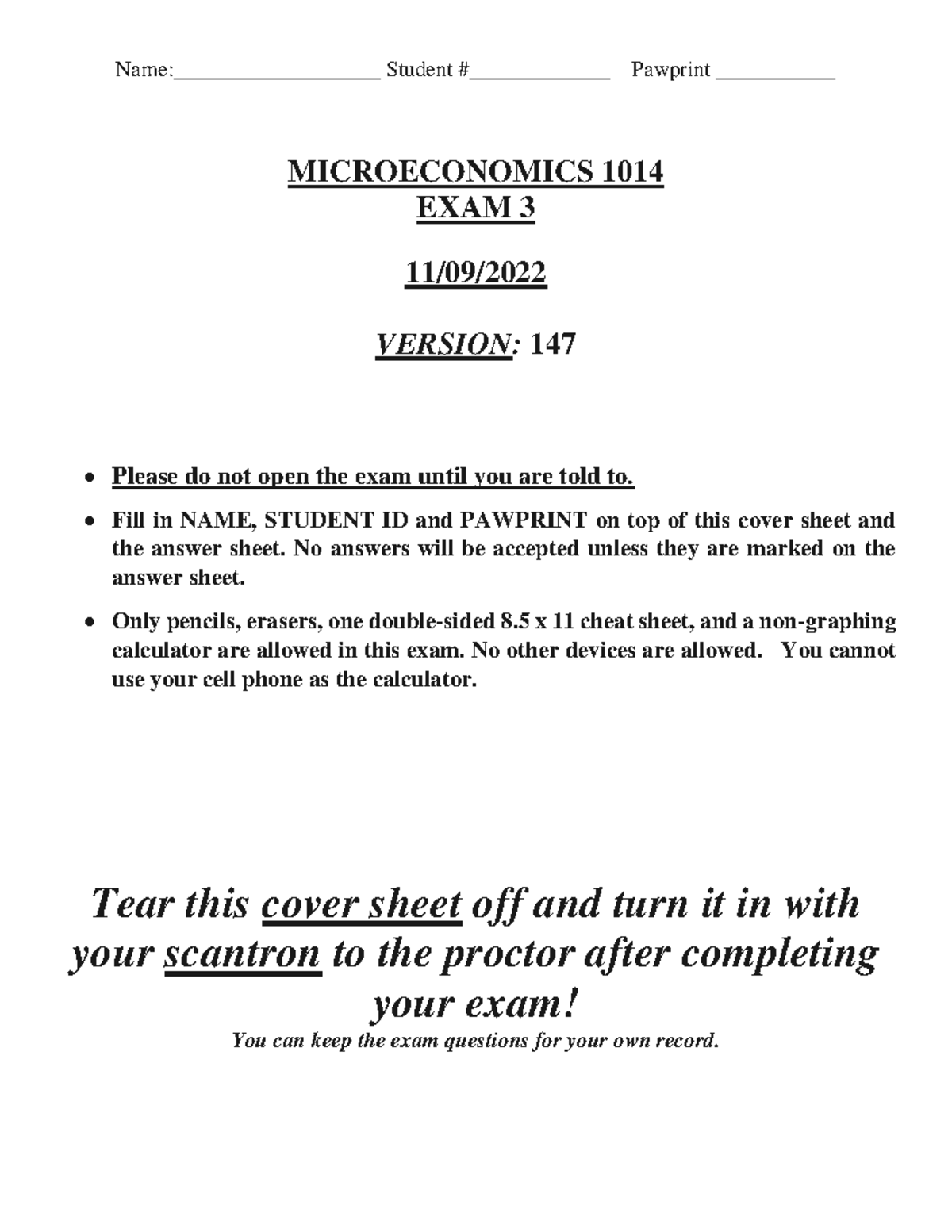 FS+2022+Exam3+v147 - Practice exam - Name:___________________ Student ...