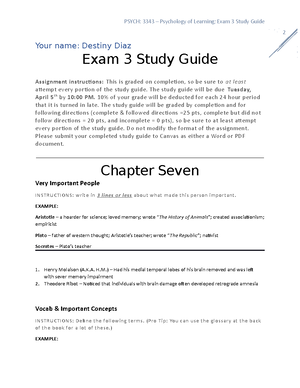 Psych Of Learning Exam 4 Study Guide - Exam 4 Psychology Of Learning ...