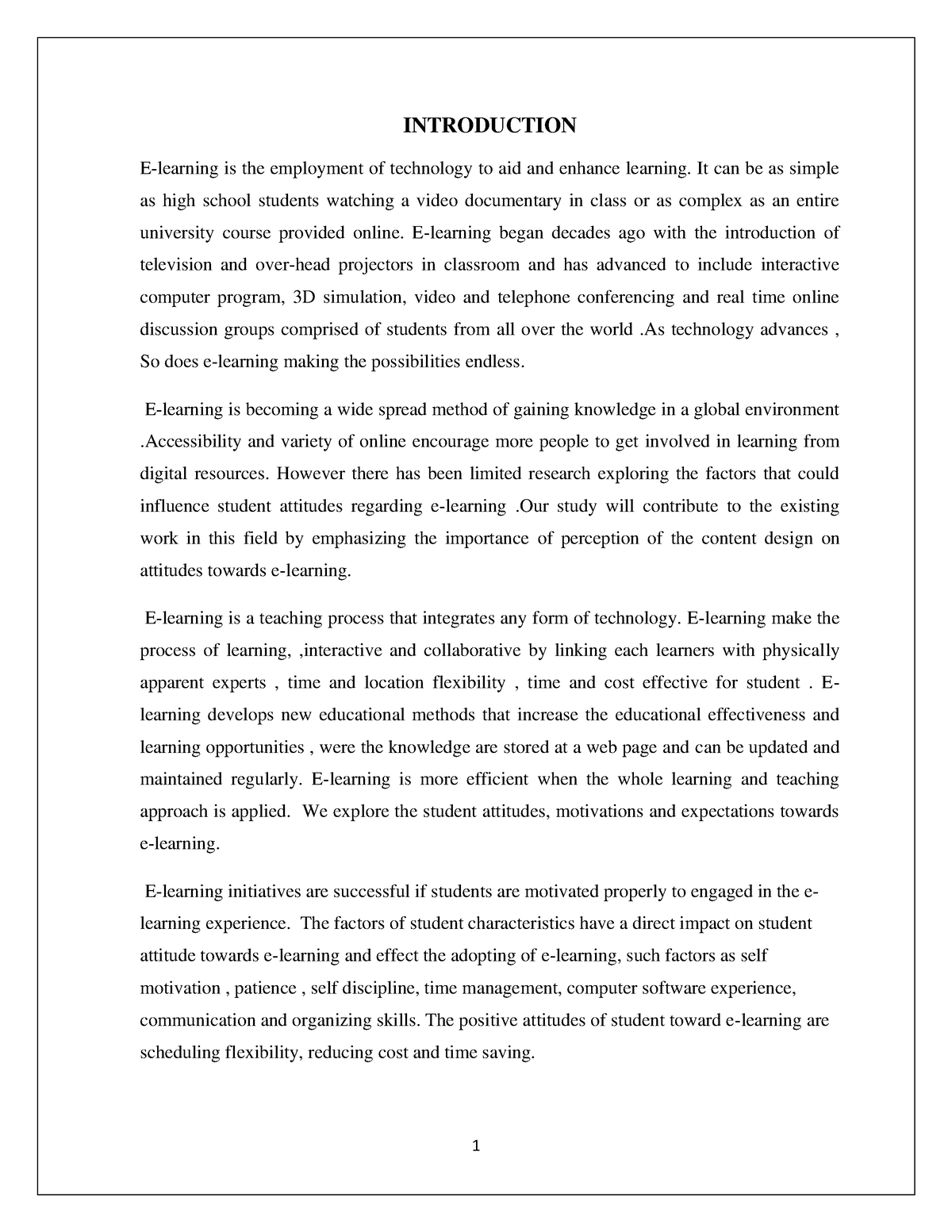 e learning essay introduction