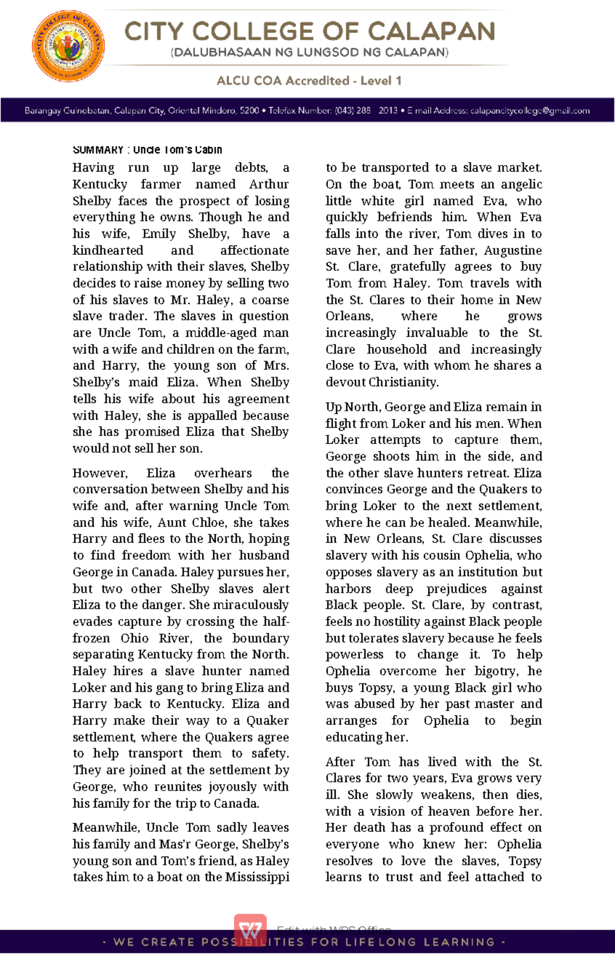 Greatbooksnoteone Helps to understand the story of Uncle Tom's Cabin