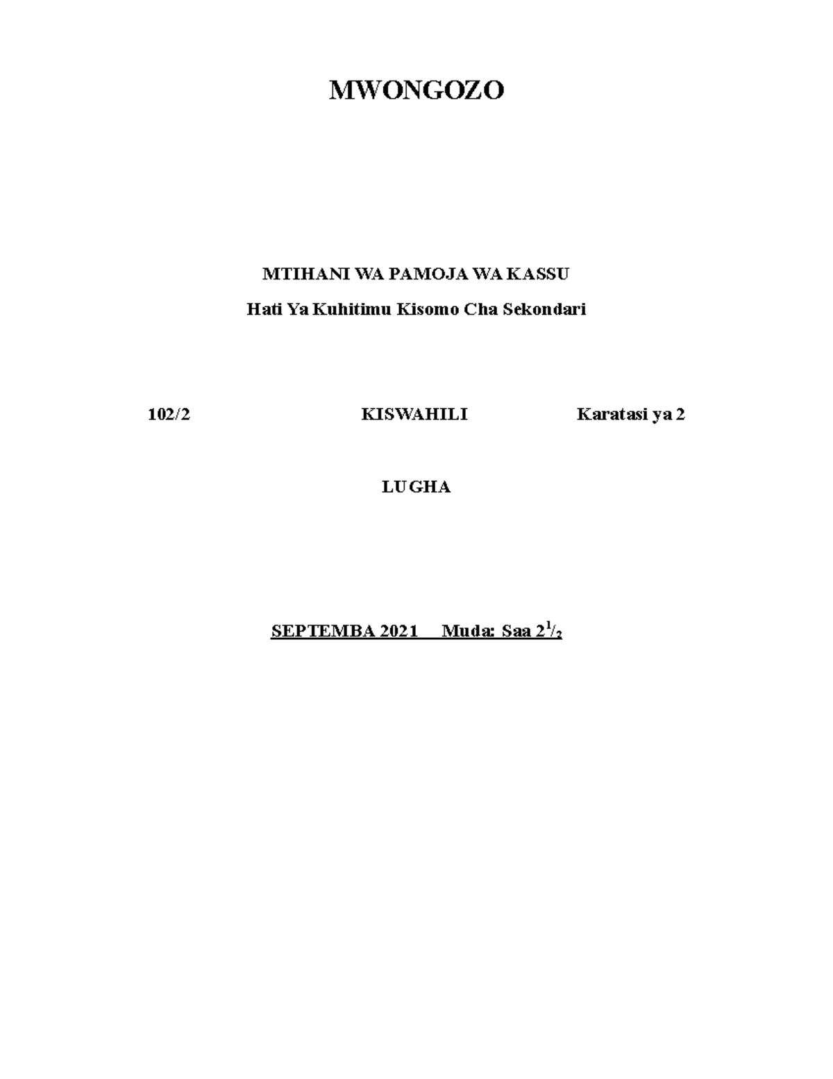 Kiswahili paper 2 scheme Afro American literature UoN Studocu