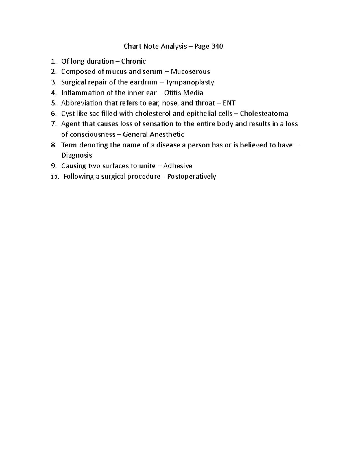 Chart Note Analysis Page 340 Chart Note Analysis Page 340 Of long