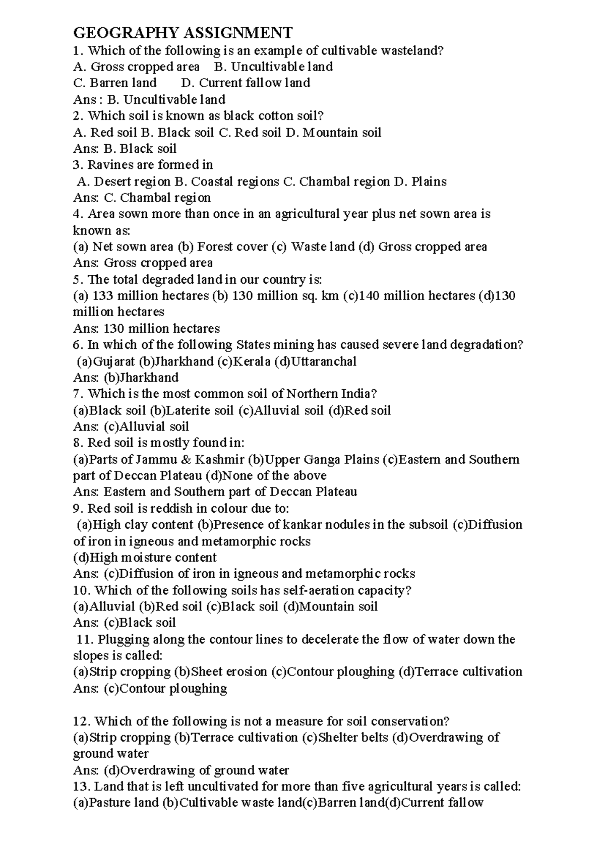 Geography Assignment - Computer science - GEOGRAPHY ASSIGNMENT Which of ...