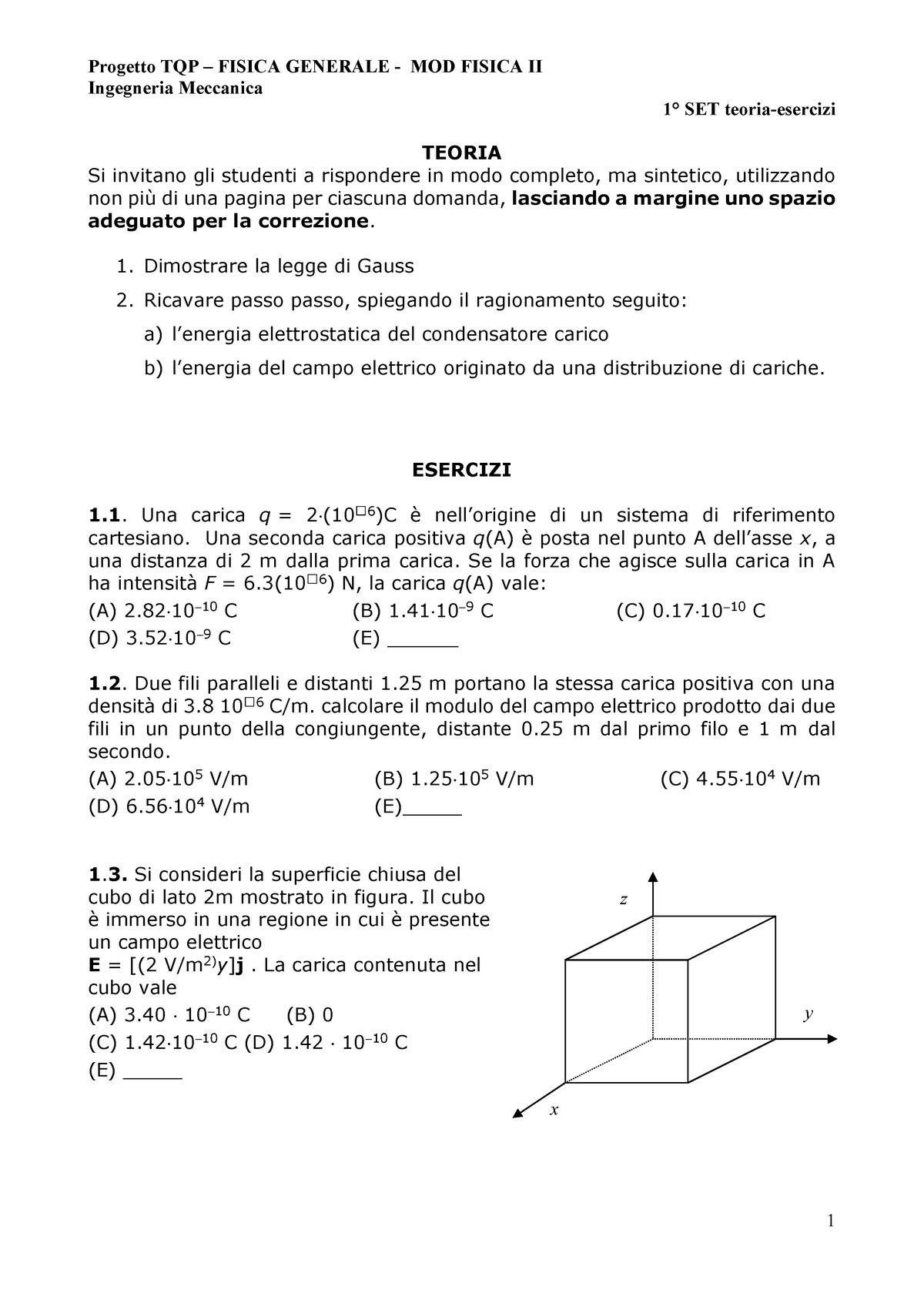 Fisica 2 11 06 2015 - compito svolto - Prova scritta di Fisica 2 del 11  giugno 2015 (C. Ing. - Studocu