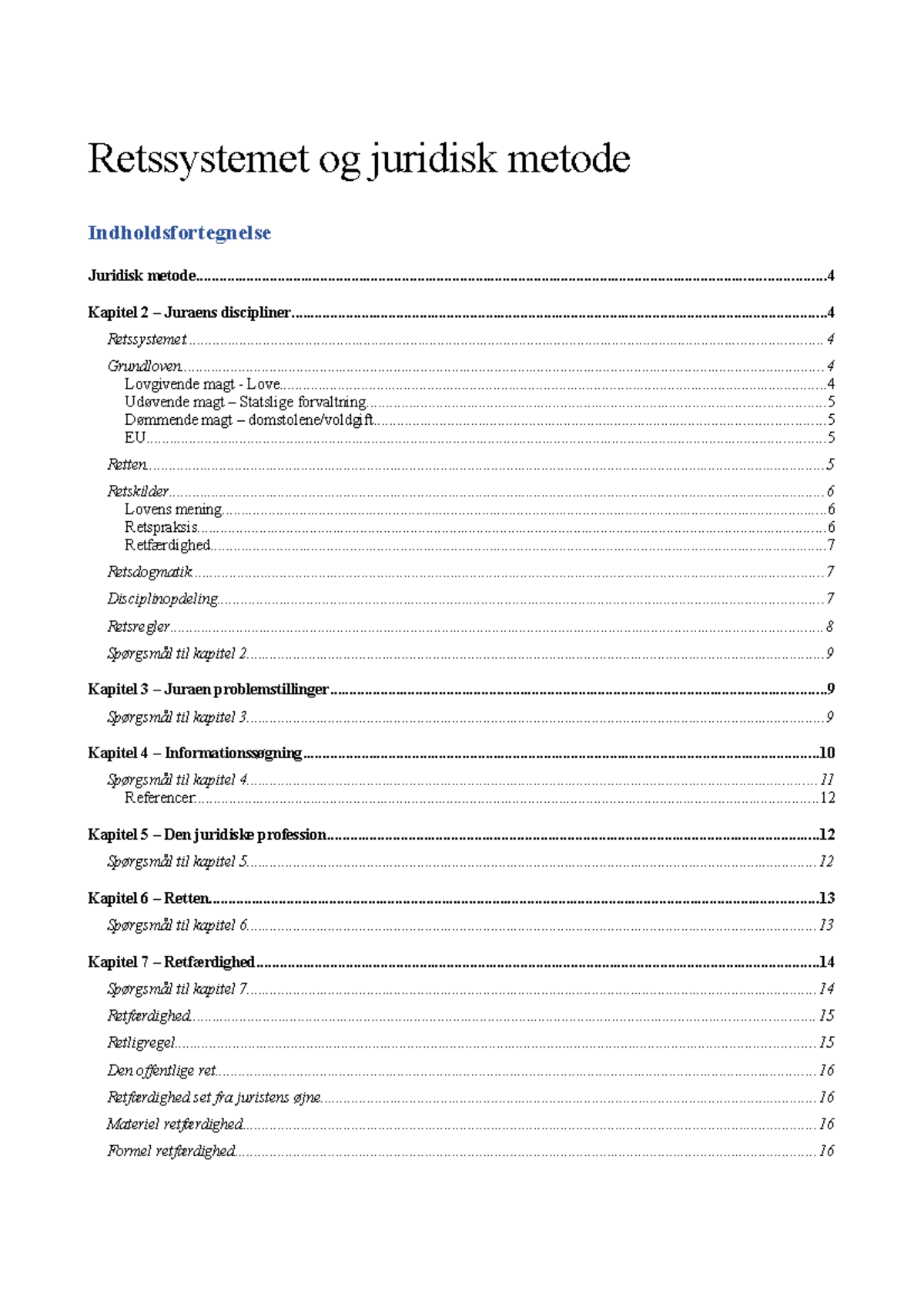 Juridisk Metode - Noter Fra Undervisning Med Enkelte Henvisninger Til ...