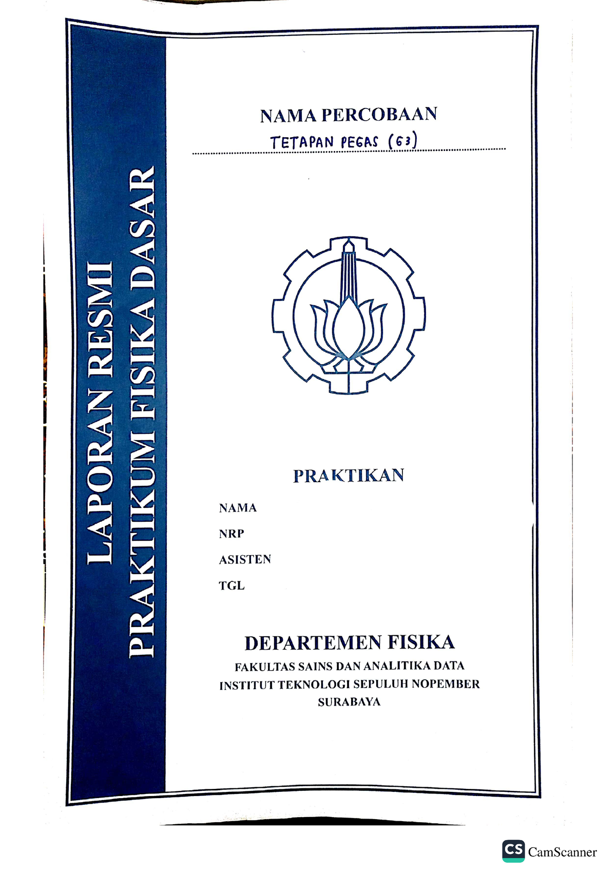 Laporan Praktikum Fisika Dasar Tetapan Pegas - Fisika Dasar I – Physics ...