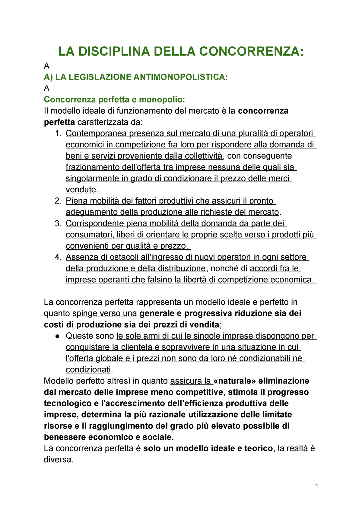 approfondimento sulla disciplina della concorrenza - Diritto commerciale 2  - Luiss Guido Carli - Studocu