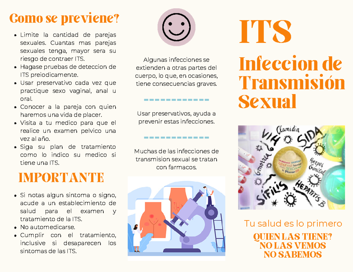 Triptico DE ITS - ITS Tu salud es lo primero Infeccion de Transmisión ...