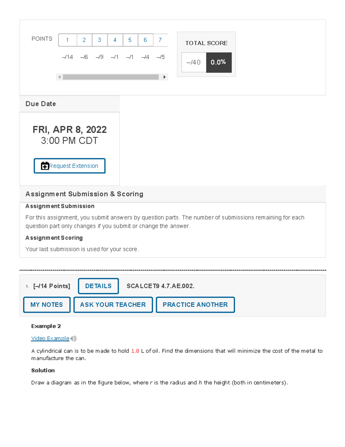 4.7c - Optimization - MATH 1910 Spring 2022, section 12, Spring 2022 ...
