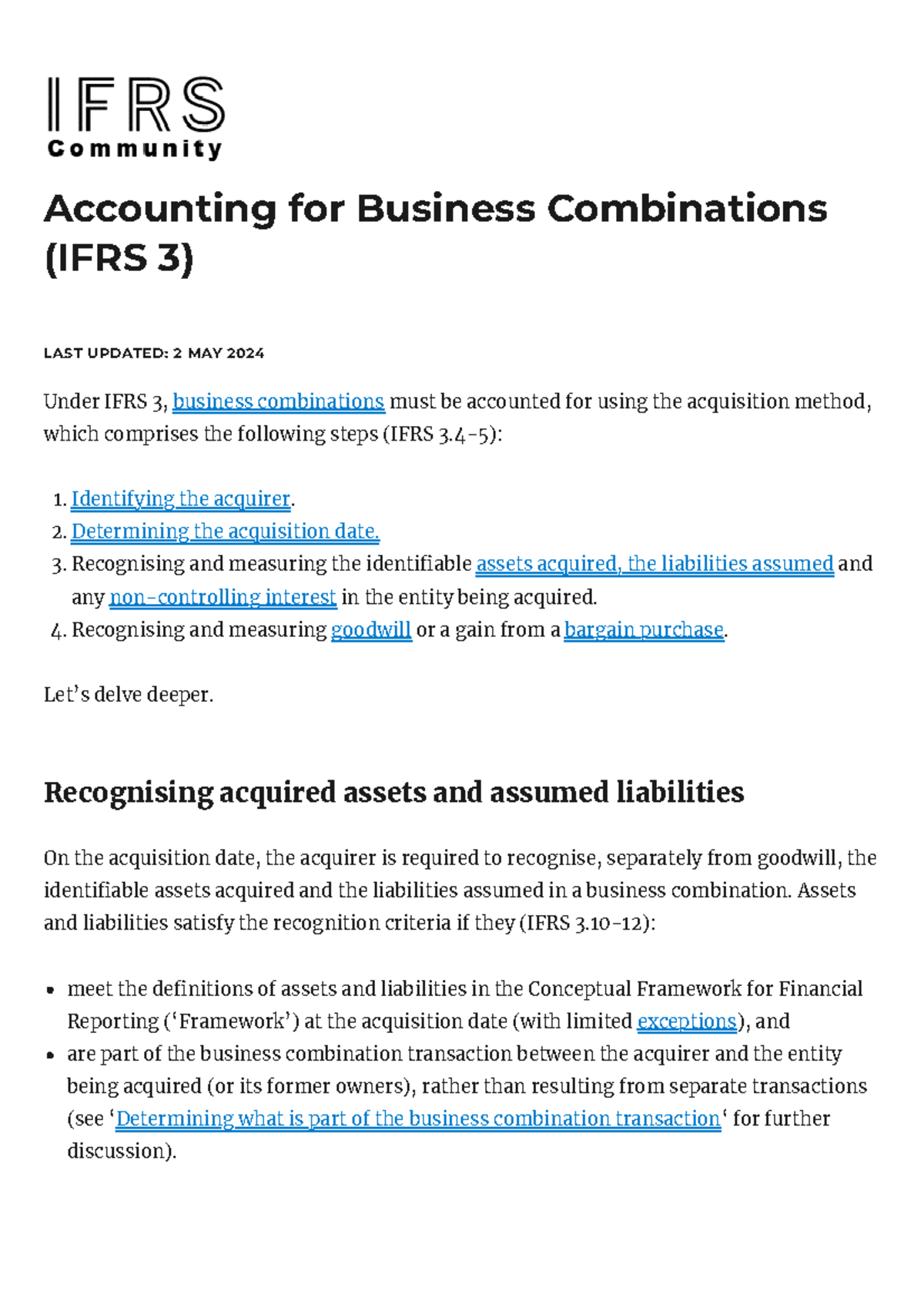 Accounting for Business Combinations (IFRS 3) - IFRScommunity ...