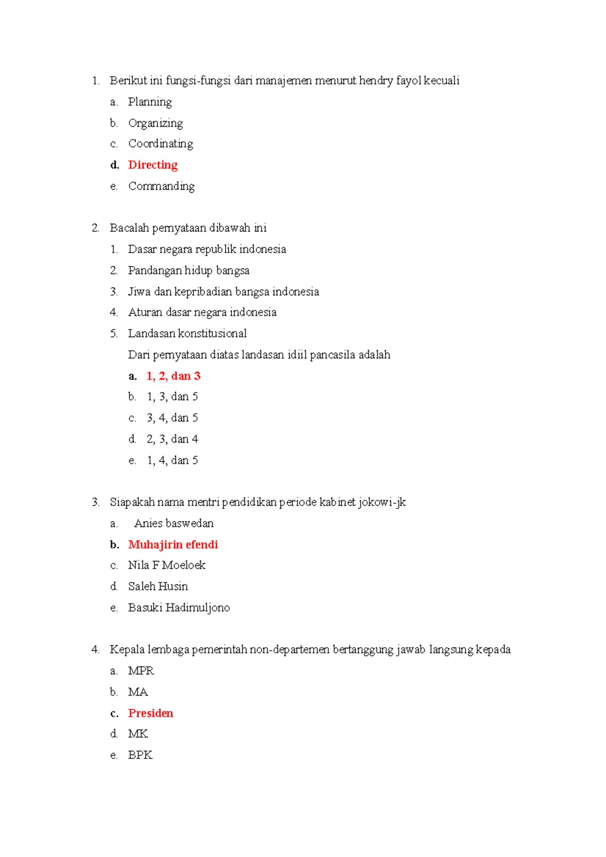 Soal Perbandingan Sistem Pemerintahan - Berikut Ini Fungsi-fungsi Dari ...