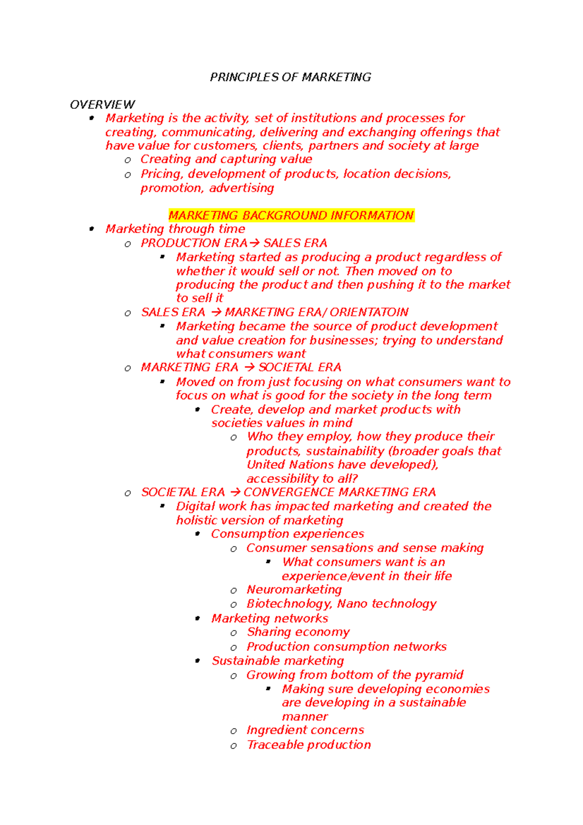 Principles OF Marketing - notes complete - PRINCIPLES OF MARKETING ...