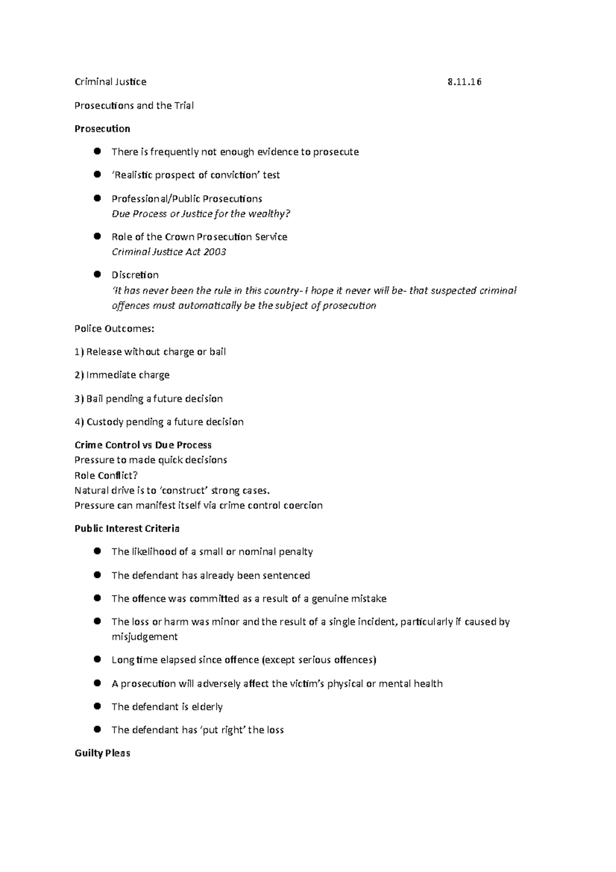 Prosecution and Trial 8 - Criminal Justice 8. Prosecutions and the ...