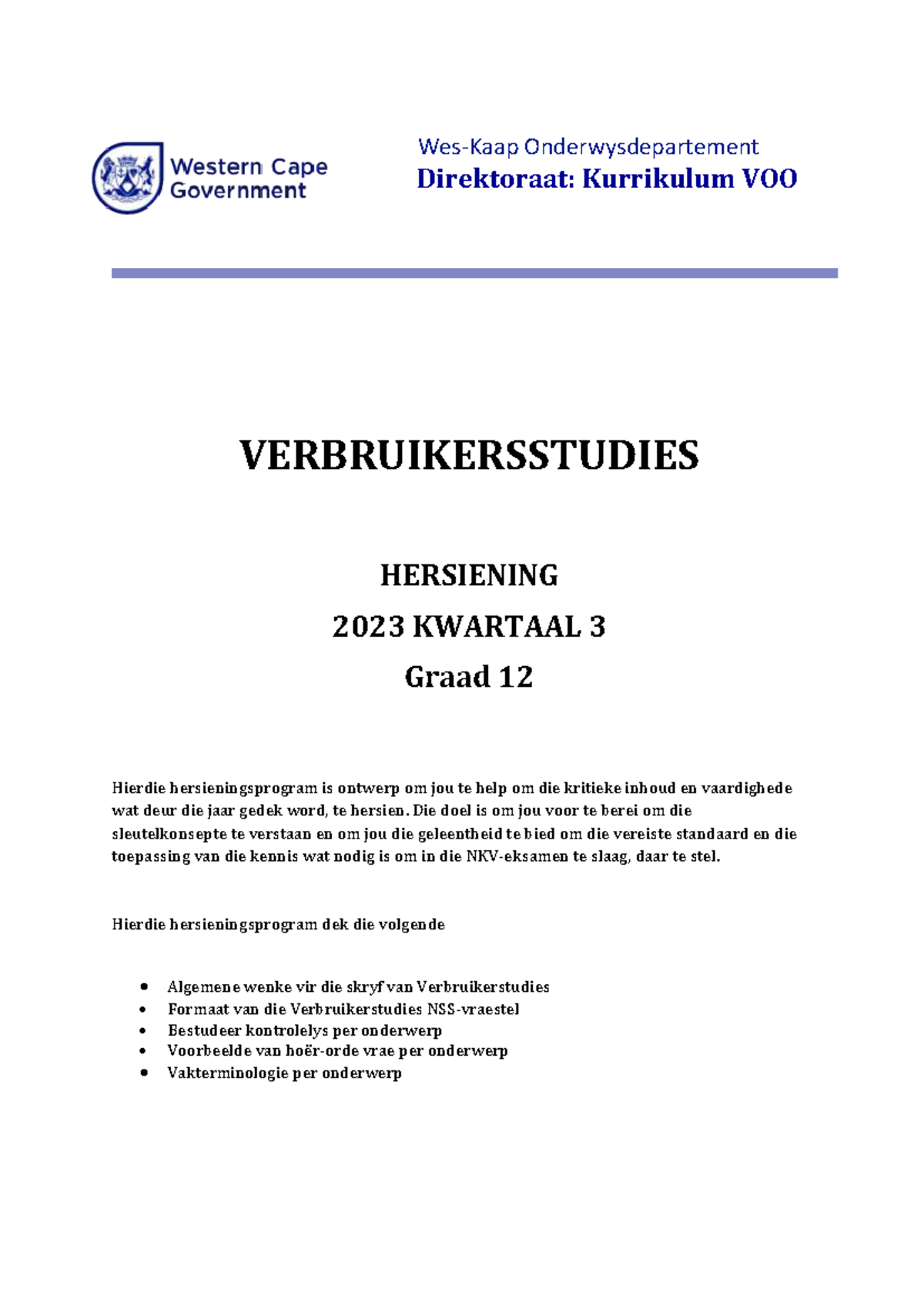 GR12 Verbruikerstudies Hersienning PAK Kwartaal 3 4 2021 Finaal - Wes ...