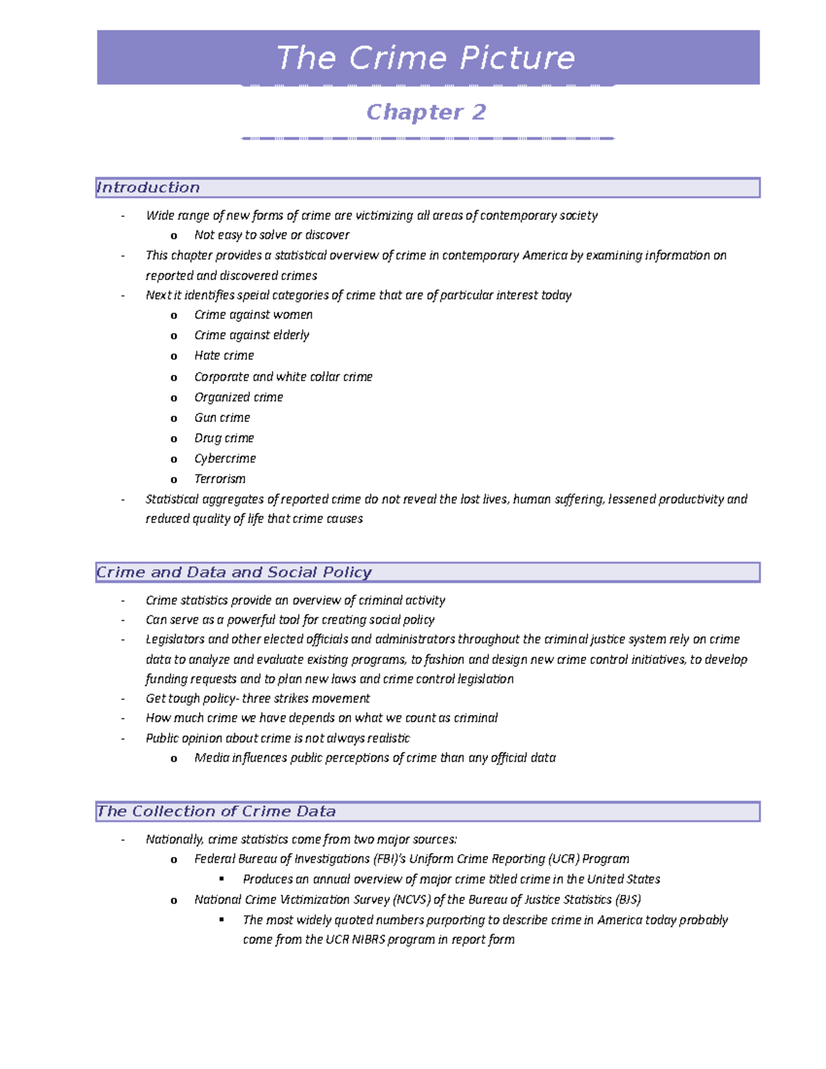 Chapter 2 Reading Notes - The Crime Picture Chapter 2 Introduction Wide ...