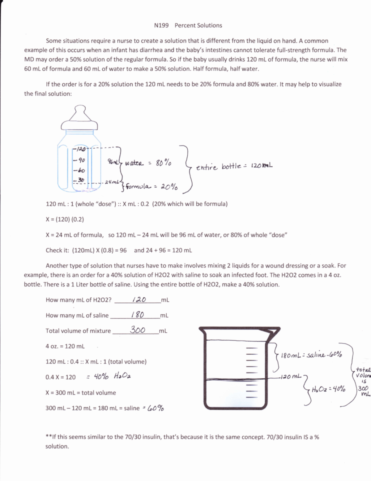 Percent Solution + Examples - RDT 123 - LIU - Studocu