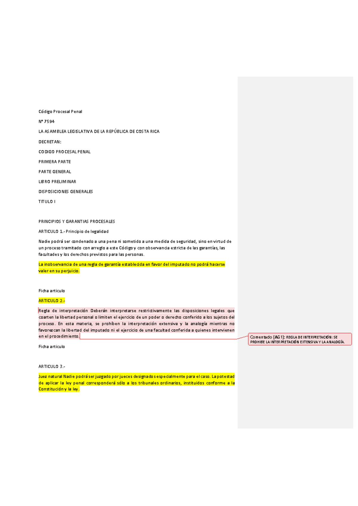 Codigo Procesal Penal - Código Procesal Penal N° 7594 LA ASAMBLEA ...