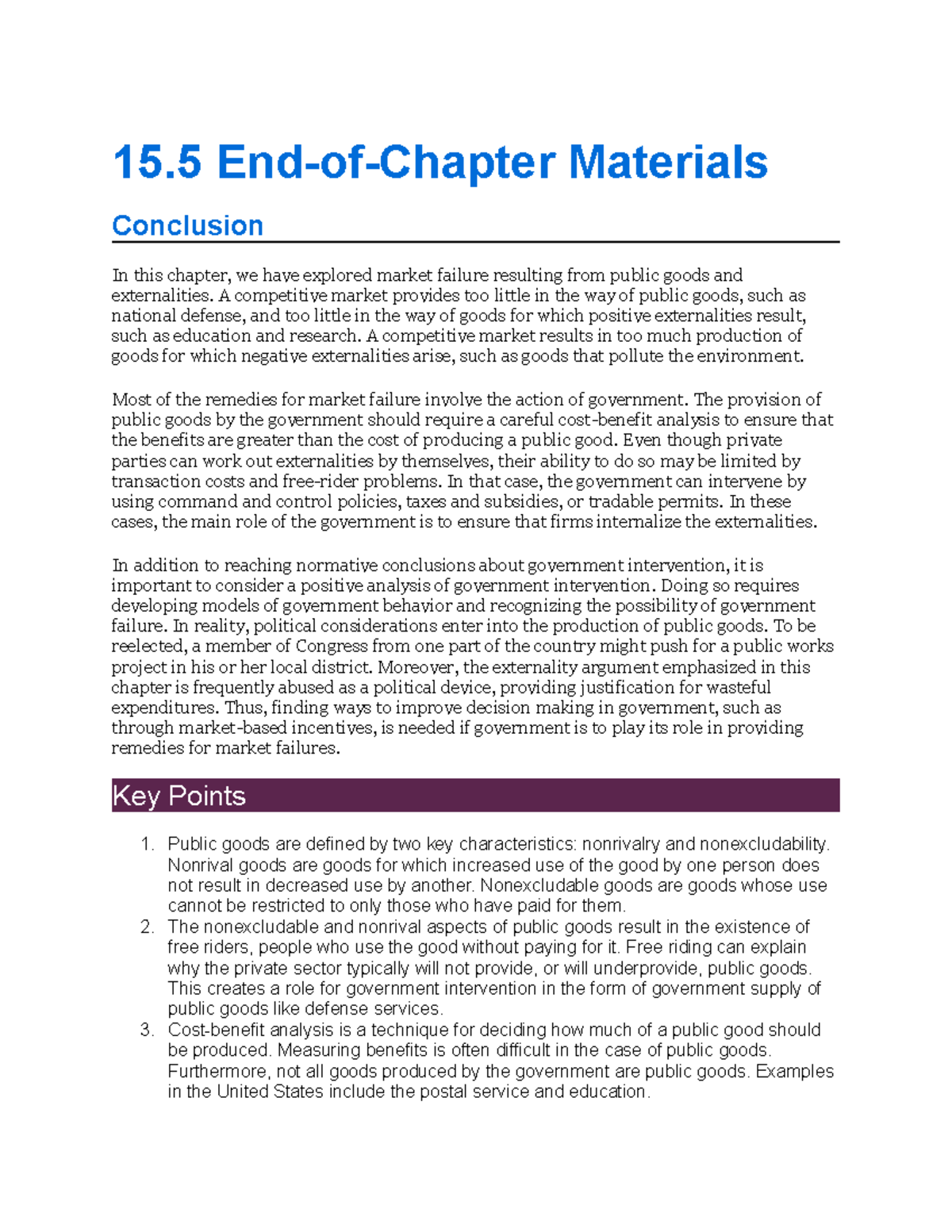 15.5 End-of-Chapter Materials - 15 End-of-Chapter Materials Conclusion ...