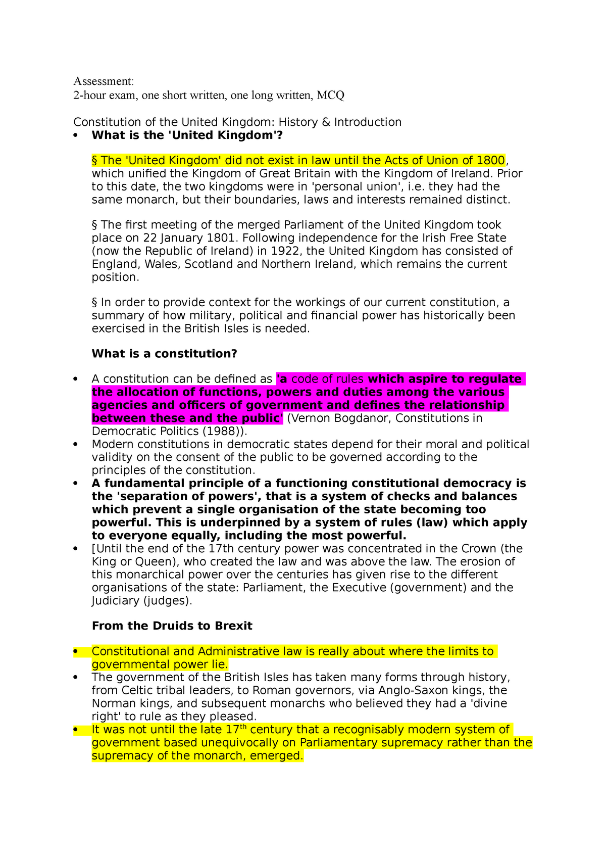 key-principles-of-the-uk-constitution-assessment-2-hour-exam-one