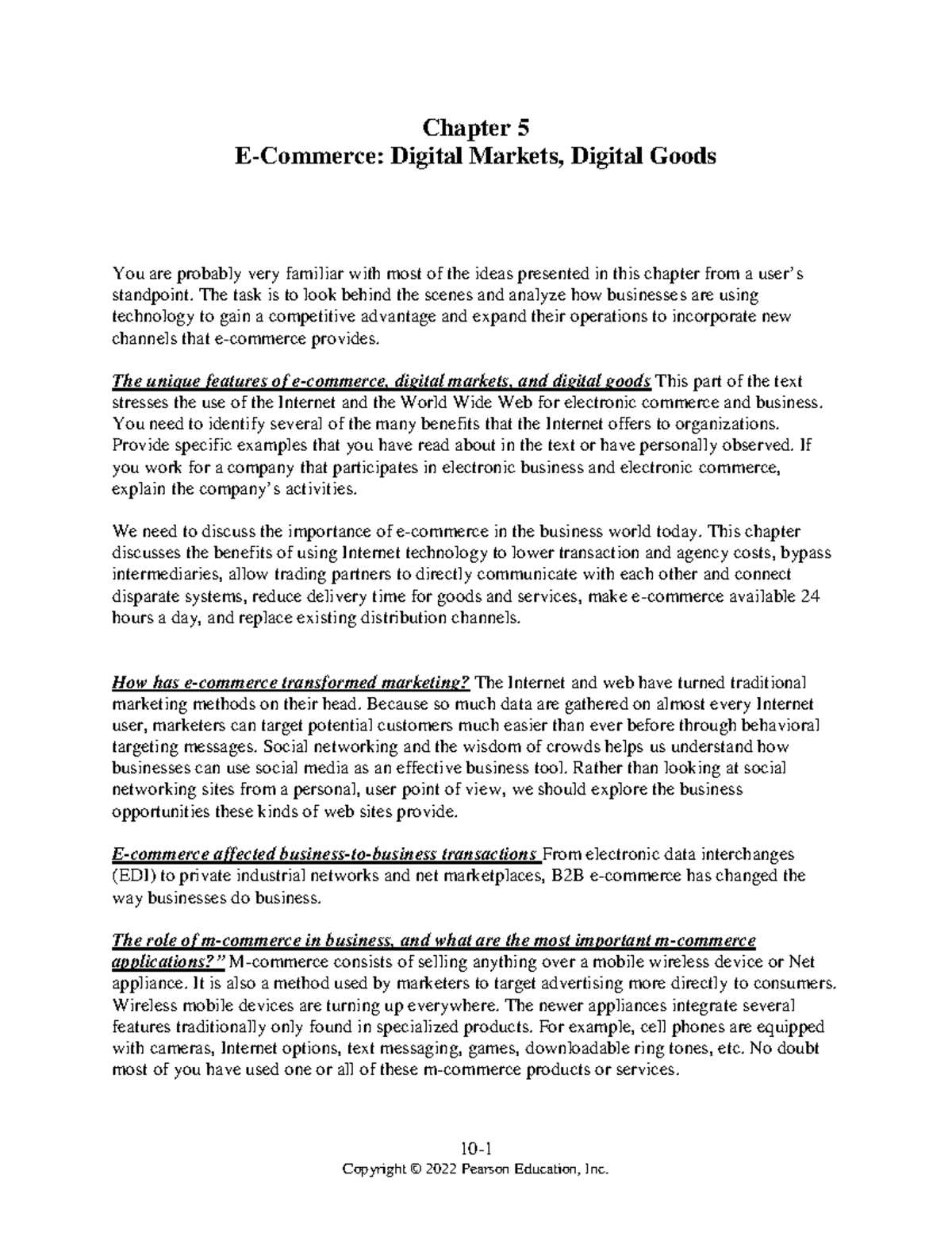 Chapter 5 10 Chapter 5 Digital Markets