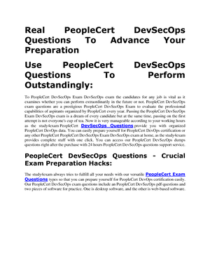 Real People Cert Dev Sec Ops Questions To Advance Your Preparation - Real PeopleCert  DevSecOps - Sns-Brigh10