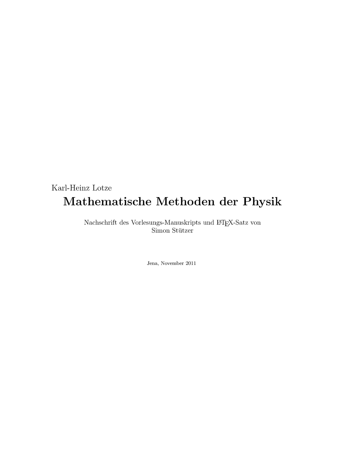 mathematische methoden der physik eth