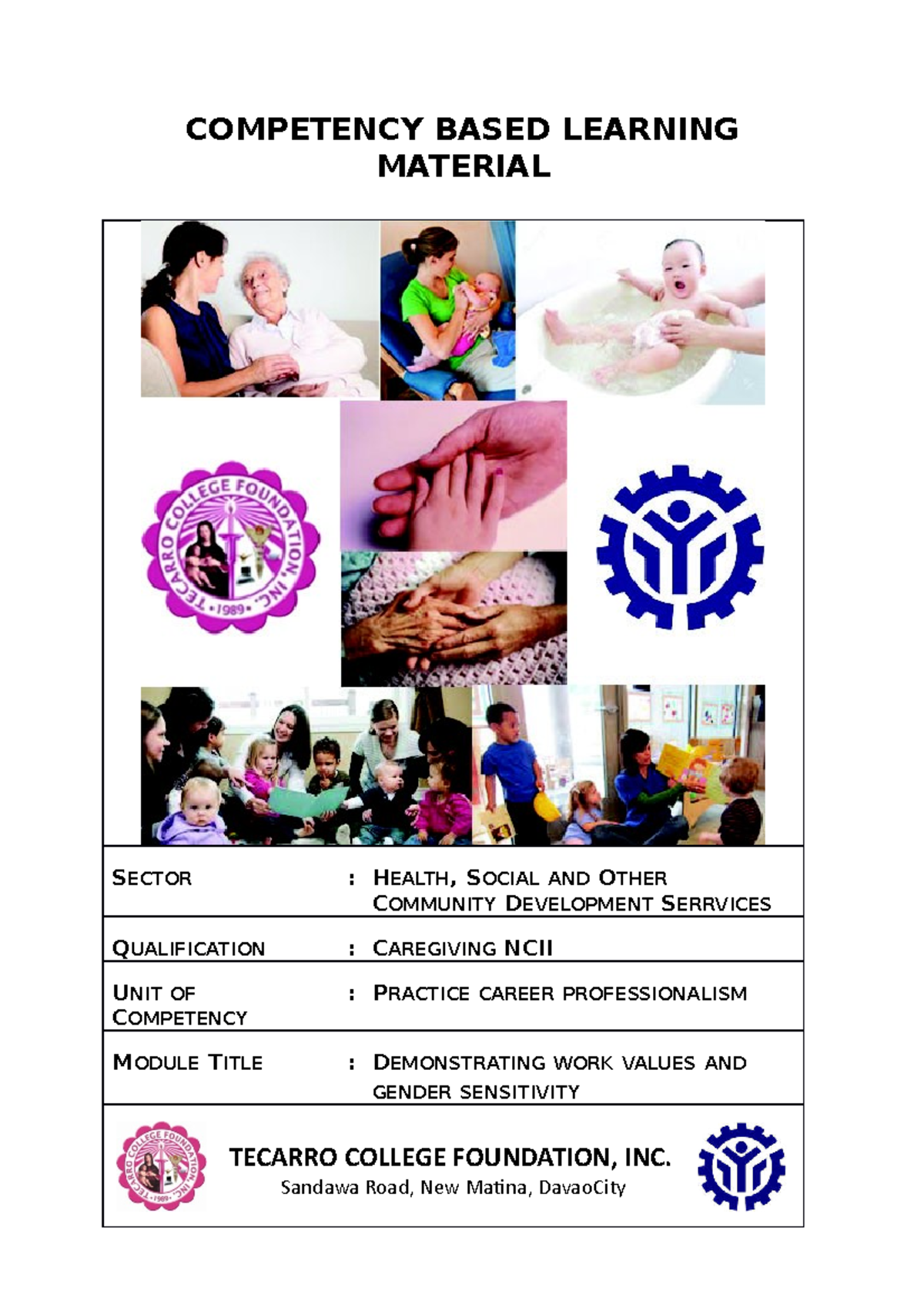 UC3 Demonstrating work values and gender sensitivity - COMPETENCY BASED ...