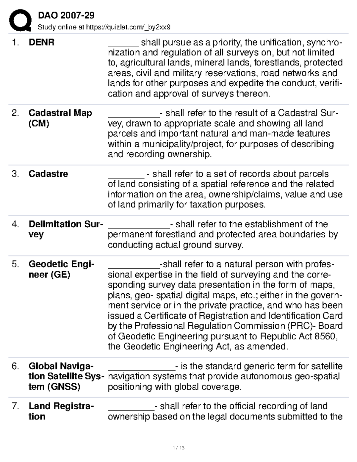 DAO2007-29 - DAO 2007-29 - Study online at quizlet/_by2xx DENR ...