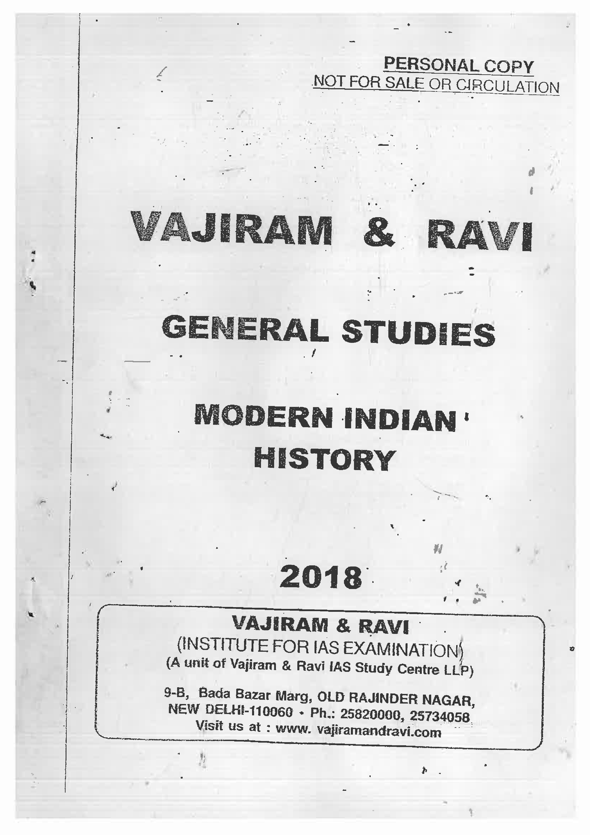 Vajiram And Ravi Modern Indian History[upscpdf - Bachelor Of Arts ...