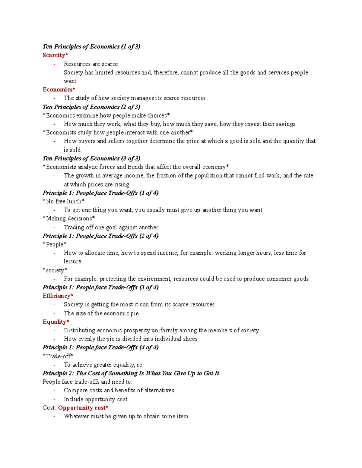 Microeconomics Chapter 1 - Ten Principles of Economics (1 of 3 ...