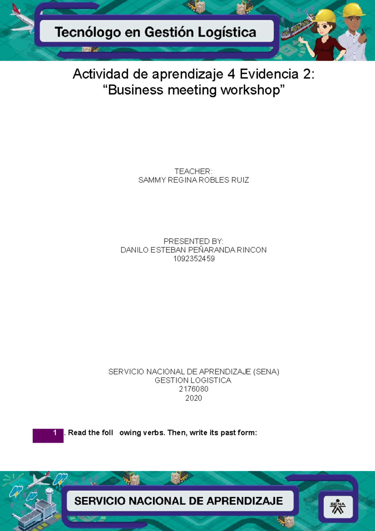 Actividad 4 Evidencia 2 Business Meeting Workshop - Actividad De ...