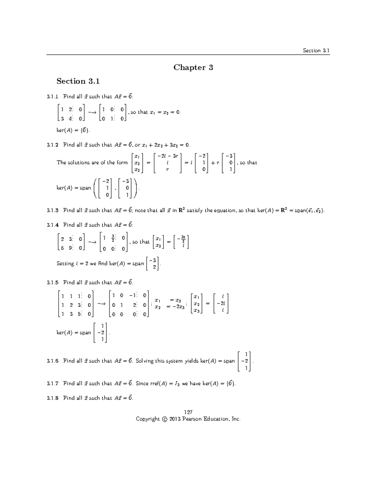 Ch 3.1 solutions - Section 3 Chapter 3 Section 3 3.1 Find all such that ...