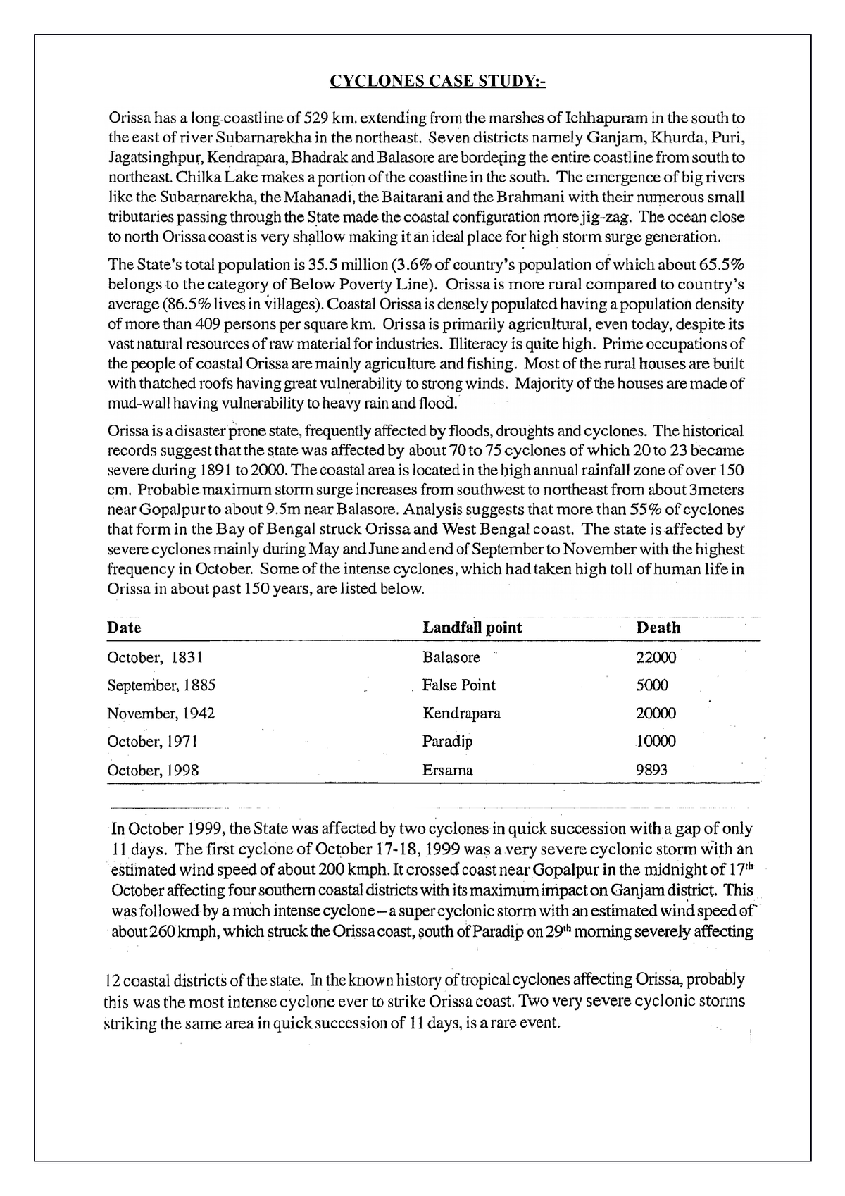 case study on cyclone class 9