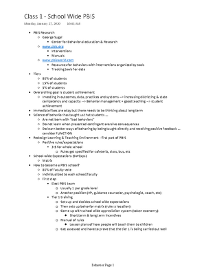 Class 6 - Responding to Inappropriate Behavior (Ch 8) - Contingent ...