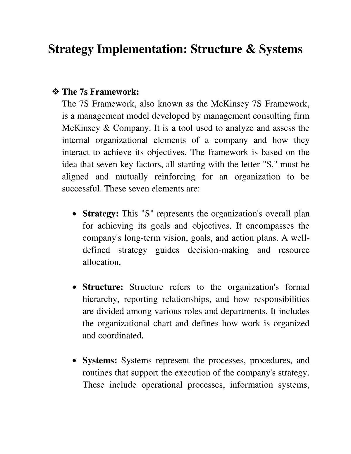 6.Strategy Implementation Structure & Systems - Strategy Implementation ...