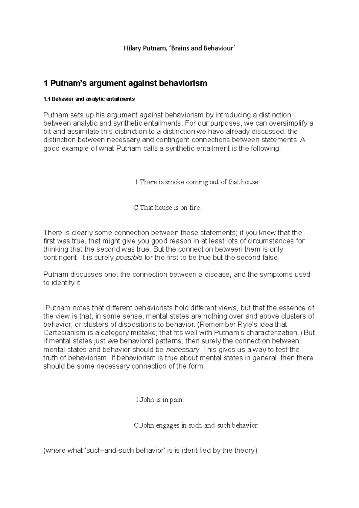 hilary-putnam-online-hilary-putnam-brains-and-behaviour-1-putnam-s