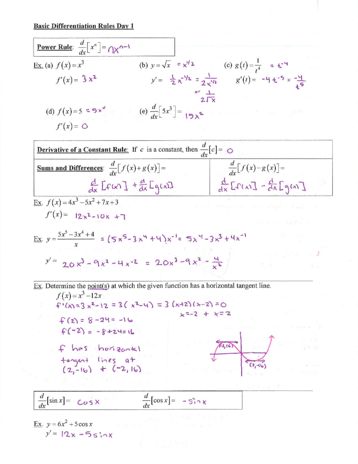 1+basic+differentiation+rules+day+1+notes+key - Math 2411 - Studocu