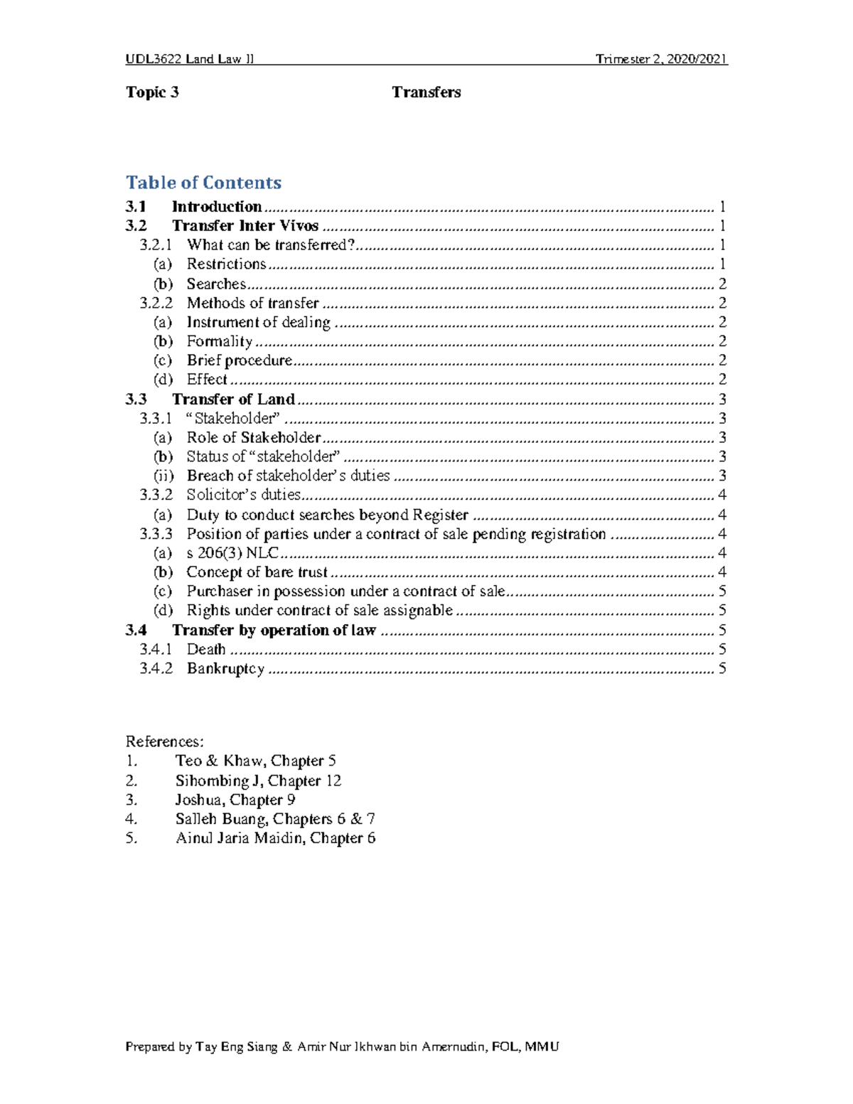 UDL3622 TRI 2020 Ch 3 Transfers std ver - Topic 3 Transfers 3 ...