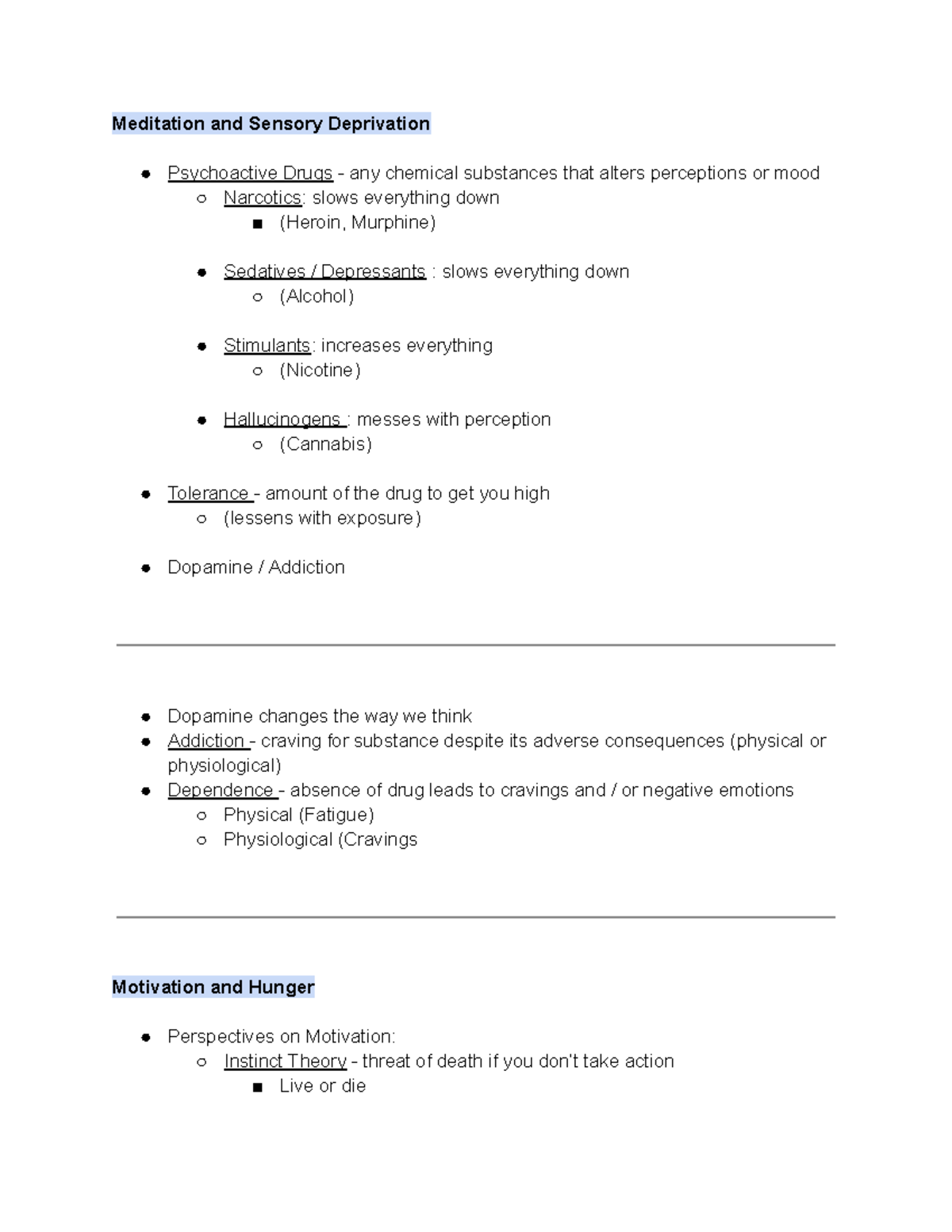 Meditation and Sensory Deprivation Studocu