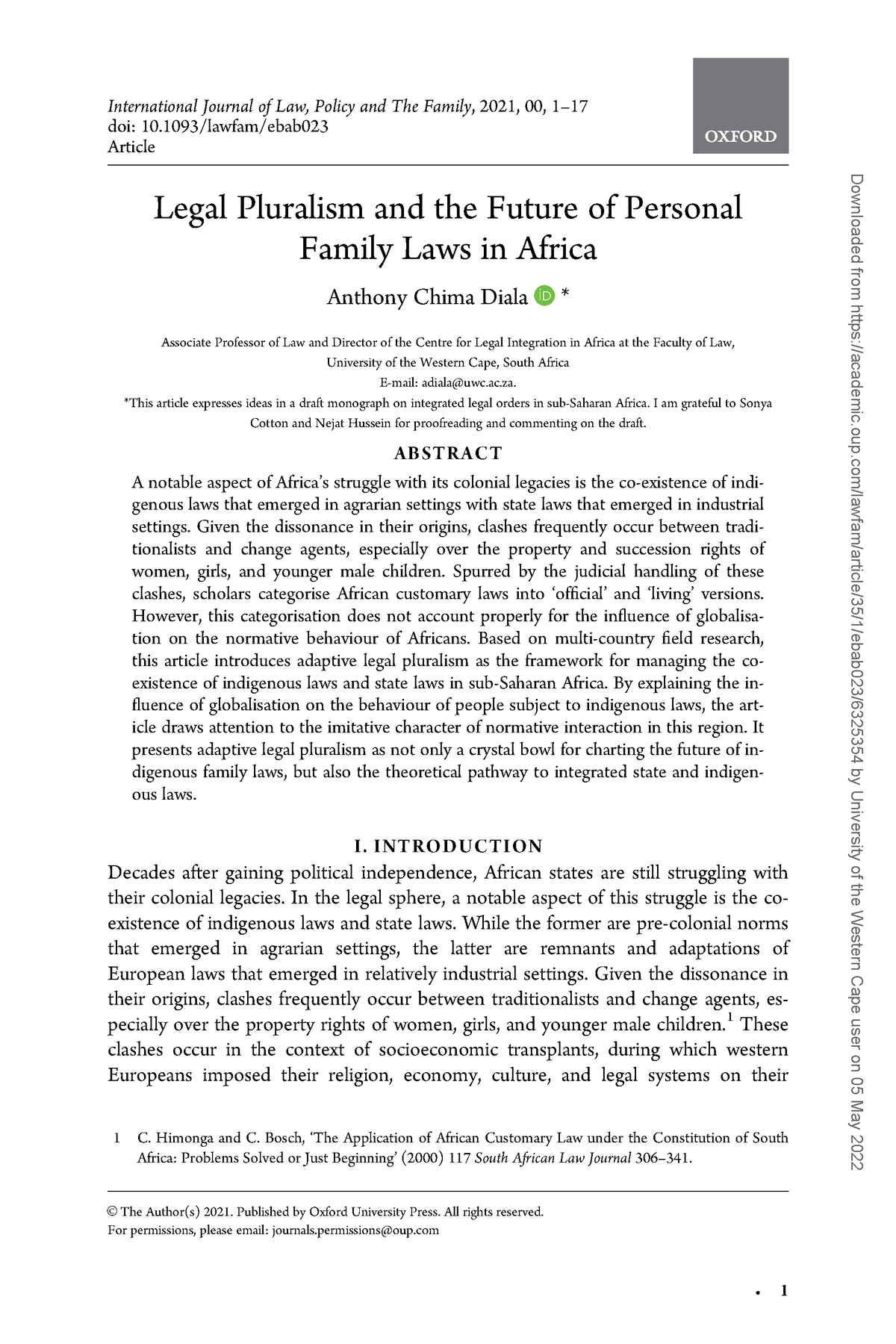 Legal Pluralism And The Future Of Personal Family Laws In Africa ...