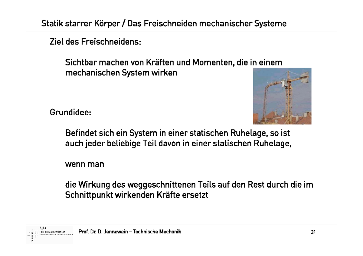 Vorlesung TM Mechatronik - Technische Mechanik - Studocu