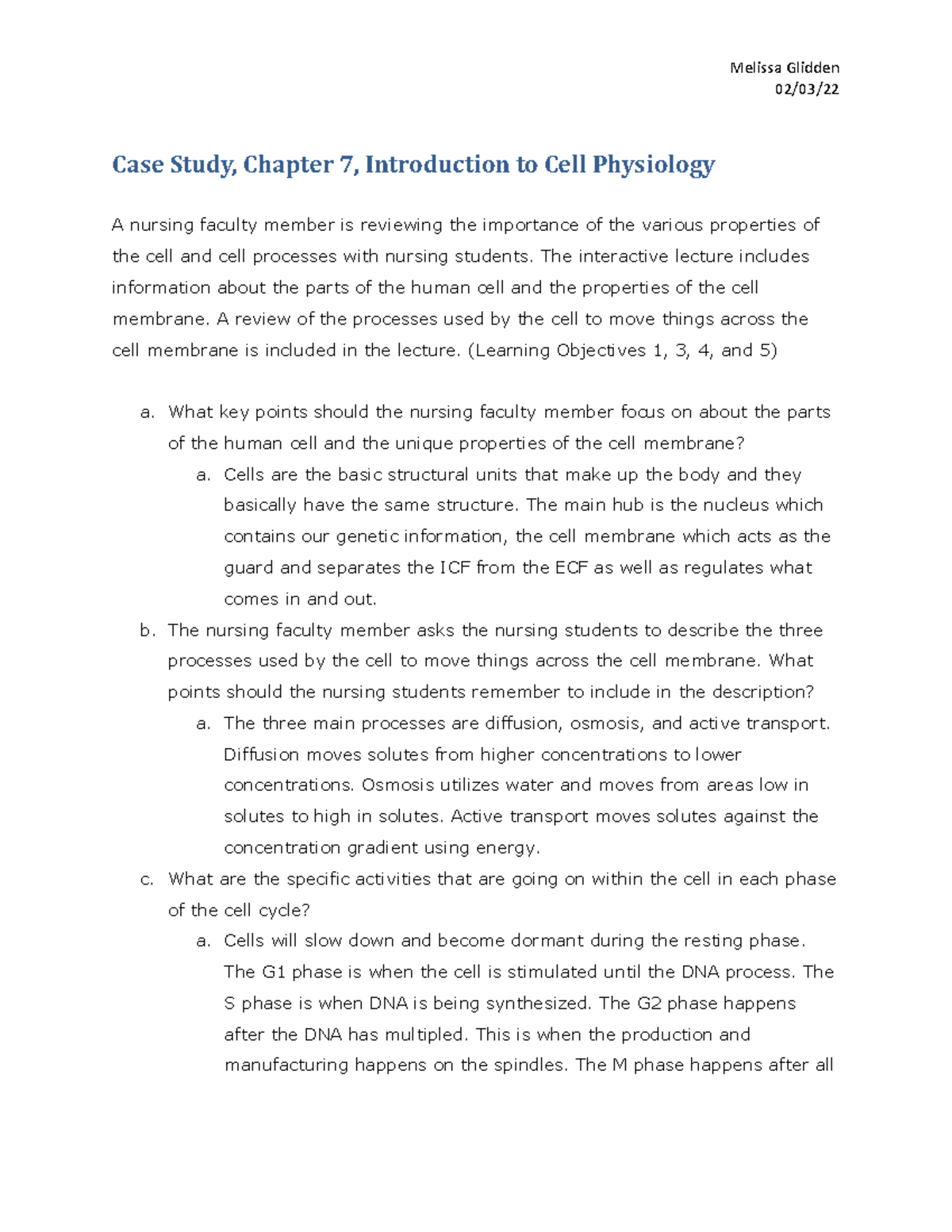 Wk3 Case study chapter 7 - Melissa Glidden 02/03/ Case Study, Chapter 7 ...