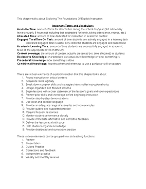 Chapter 4 Designing Lessons Rules - Important Key Terms and Vocabulary ...