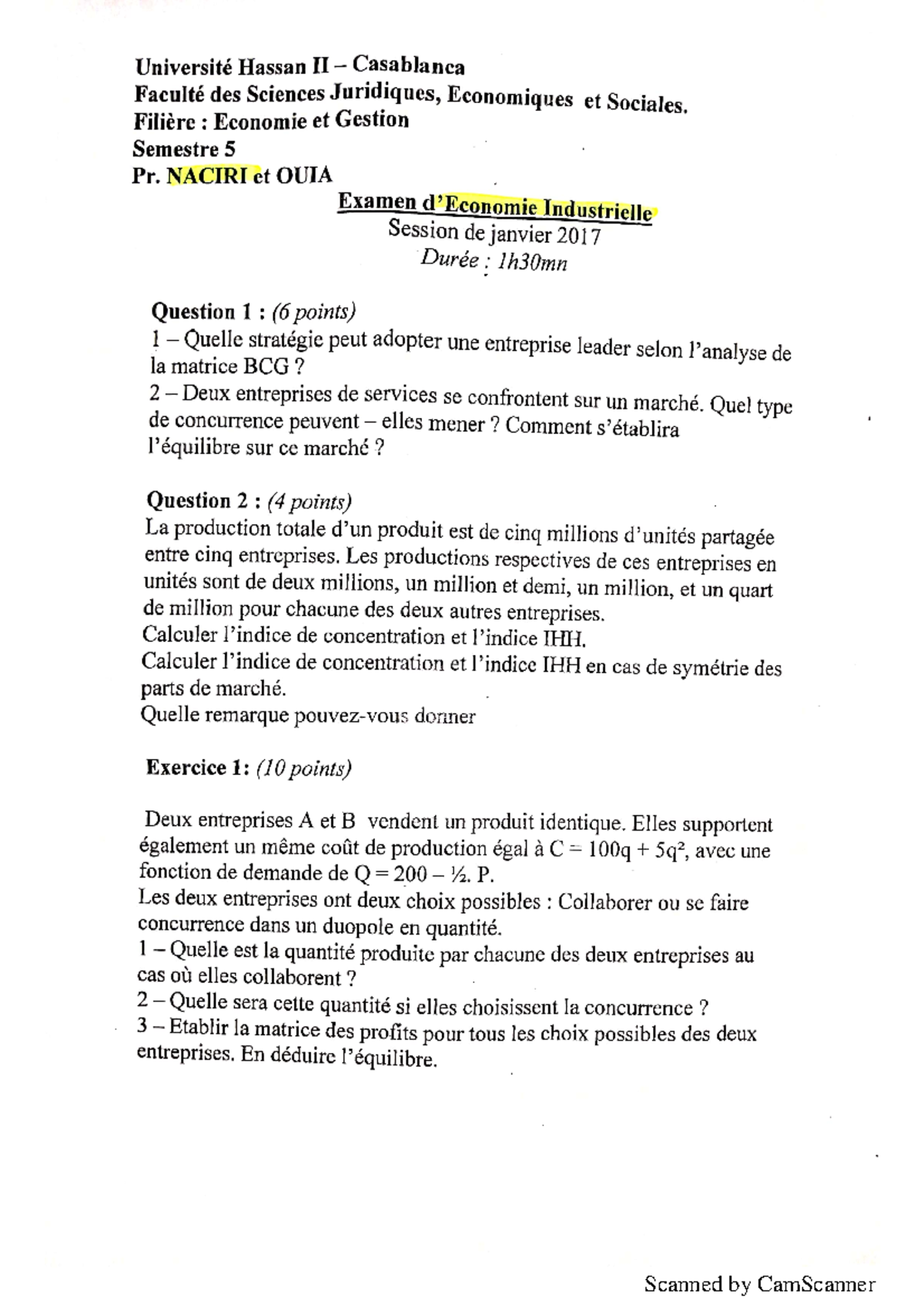 Examen De La Comptabilite Avec La Correction - Comptabilité - Studocu