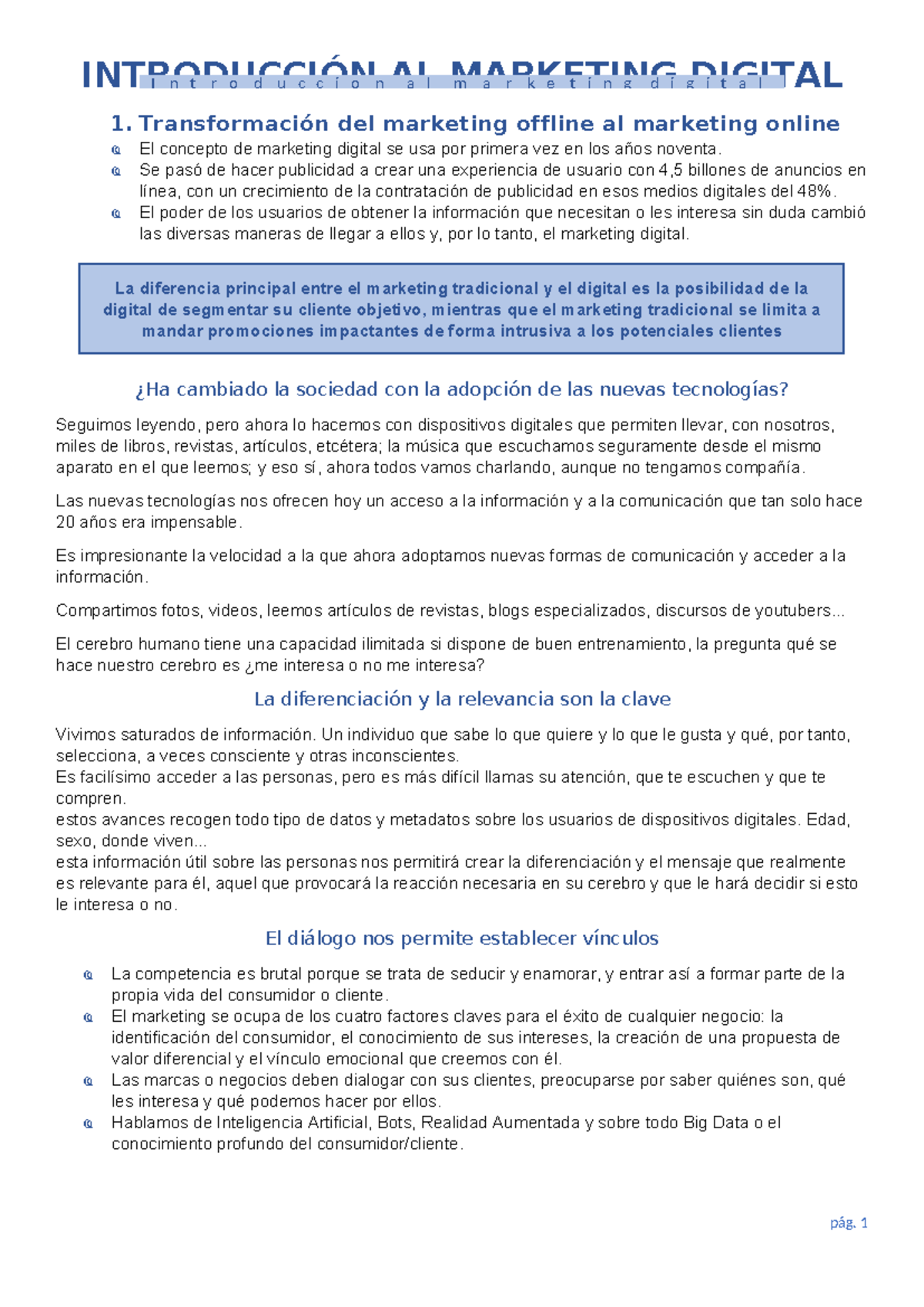 Tema 1 m - tema 1 marketing digital - INTRODUCCIÓN AL MARKETING DIGITAL ...