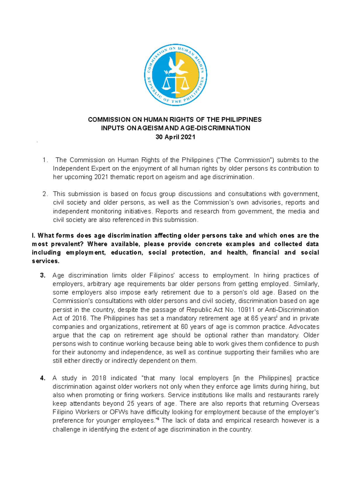 Human Righs Commission Philippines - COMMISSION ON HUMAN RIGHTS OF THE ...